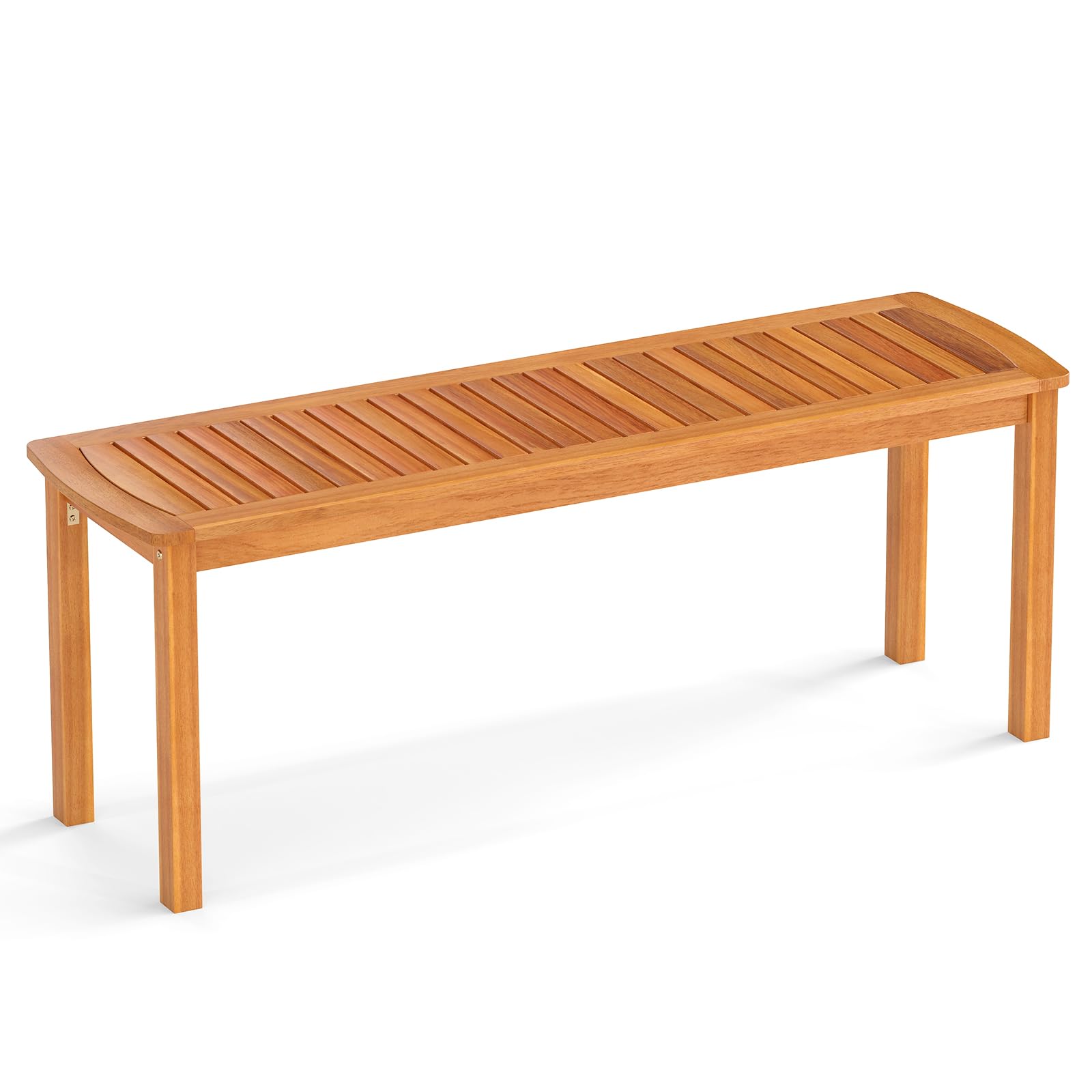 Tangkula 47" Patio Dining Bench with Slatted Seat